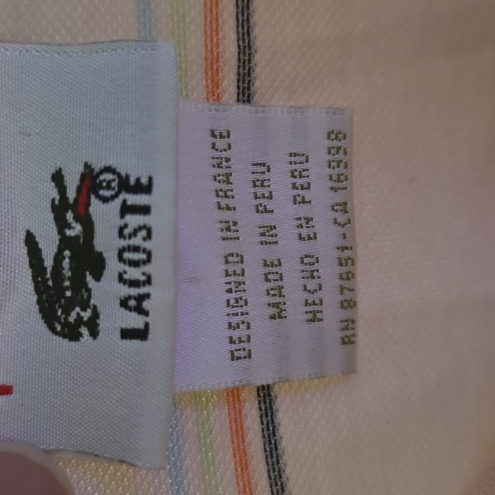 Lacoste Men's Pink Striped Polo Shirt - Picture 4 of 9